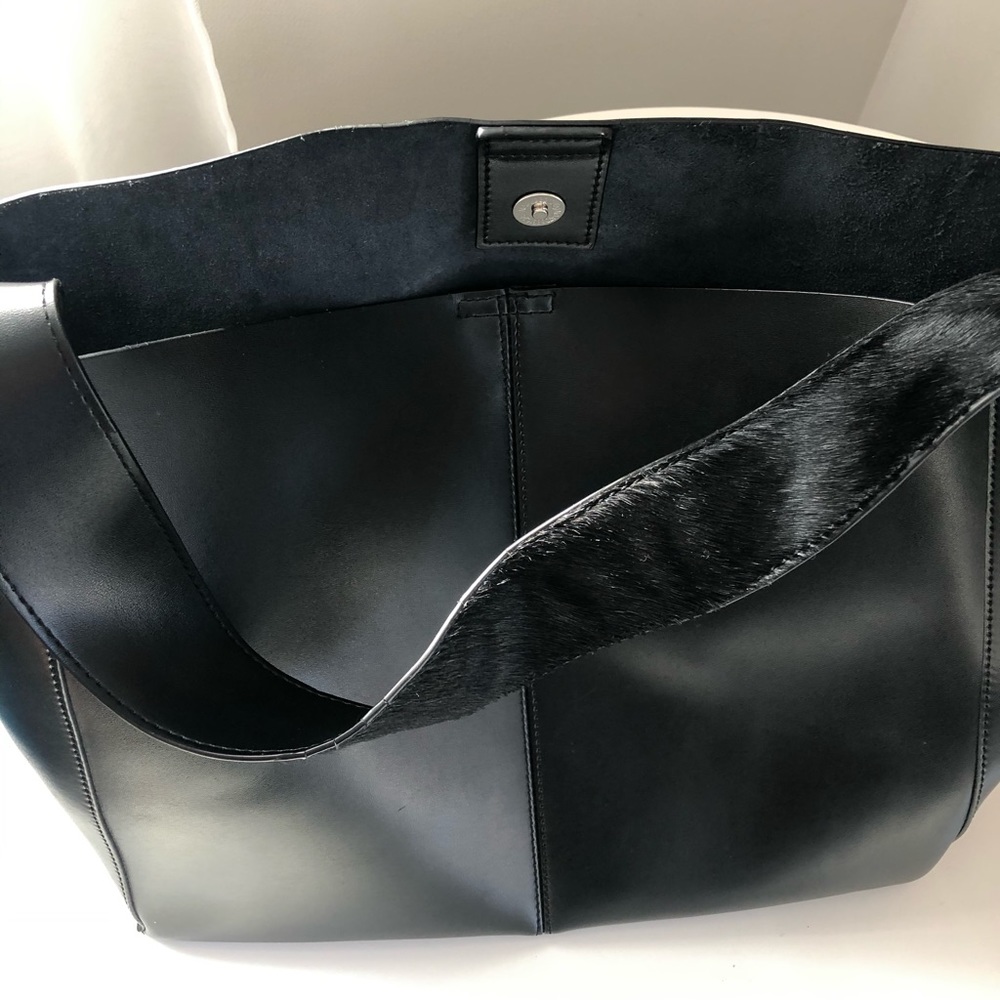 Co-Lab Genuine Leather Tote Bag with Pouch